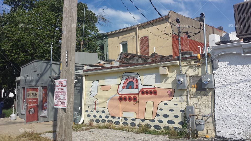 yellow submarine mural