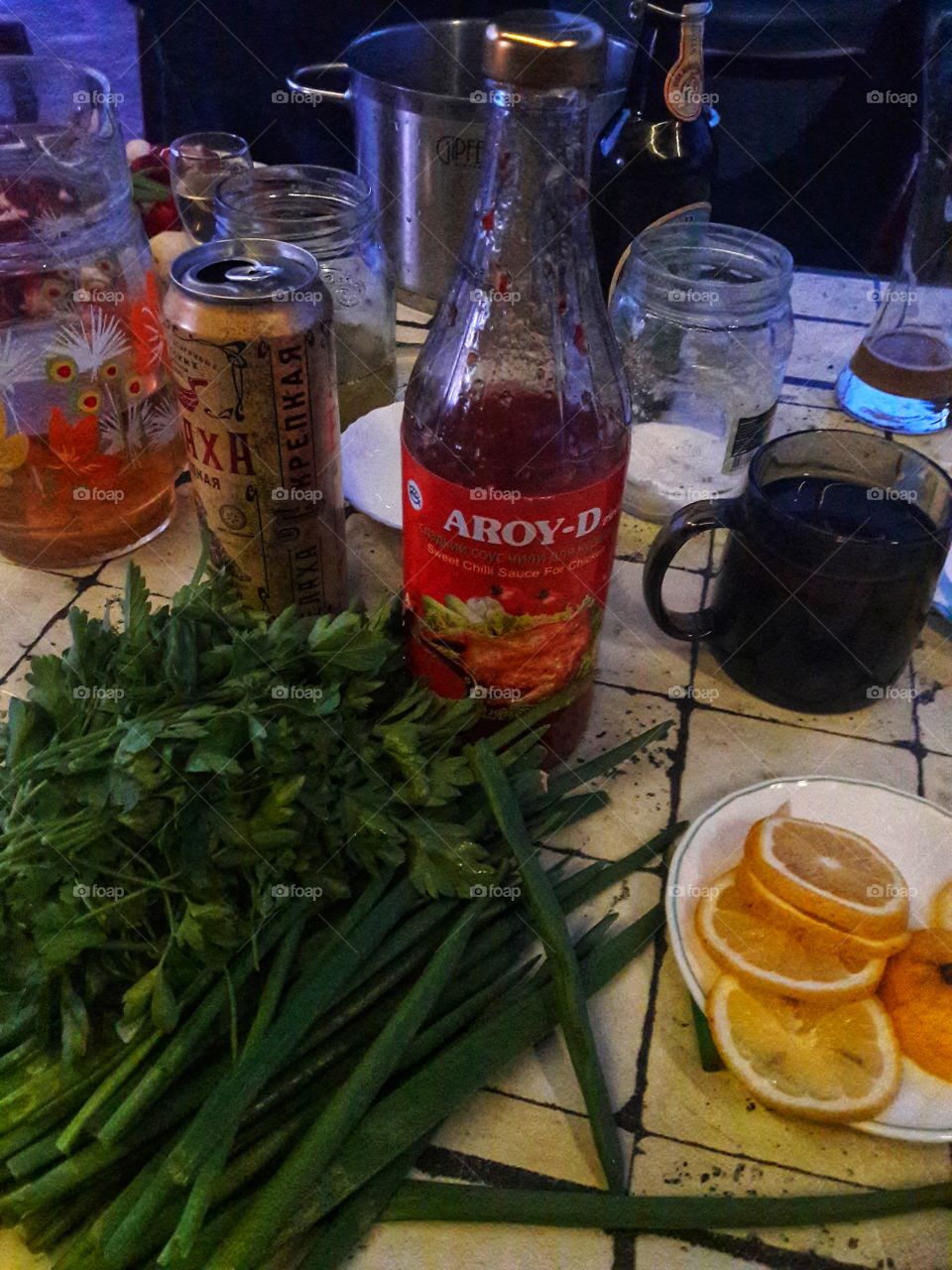 food vegetables table