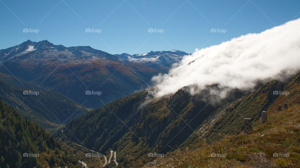 Clouds over mountain