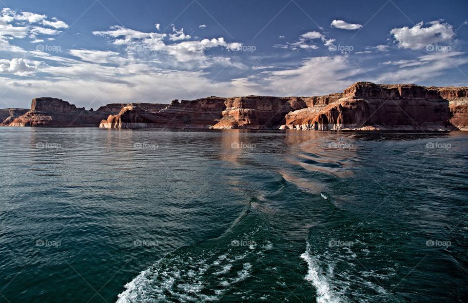 Scenic view of lake powell
