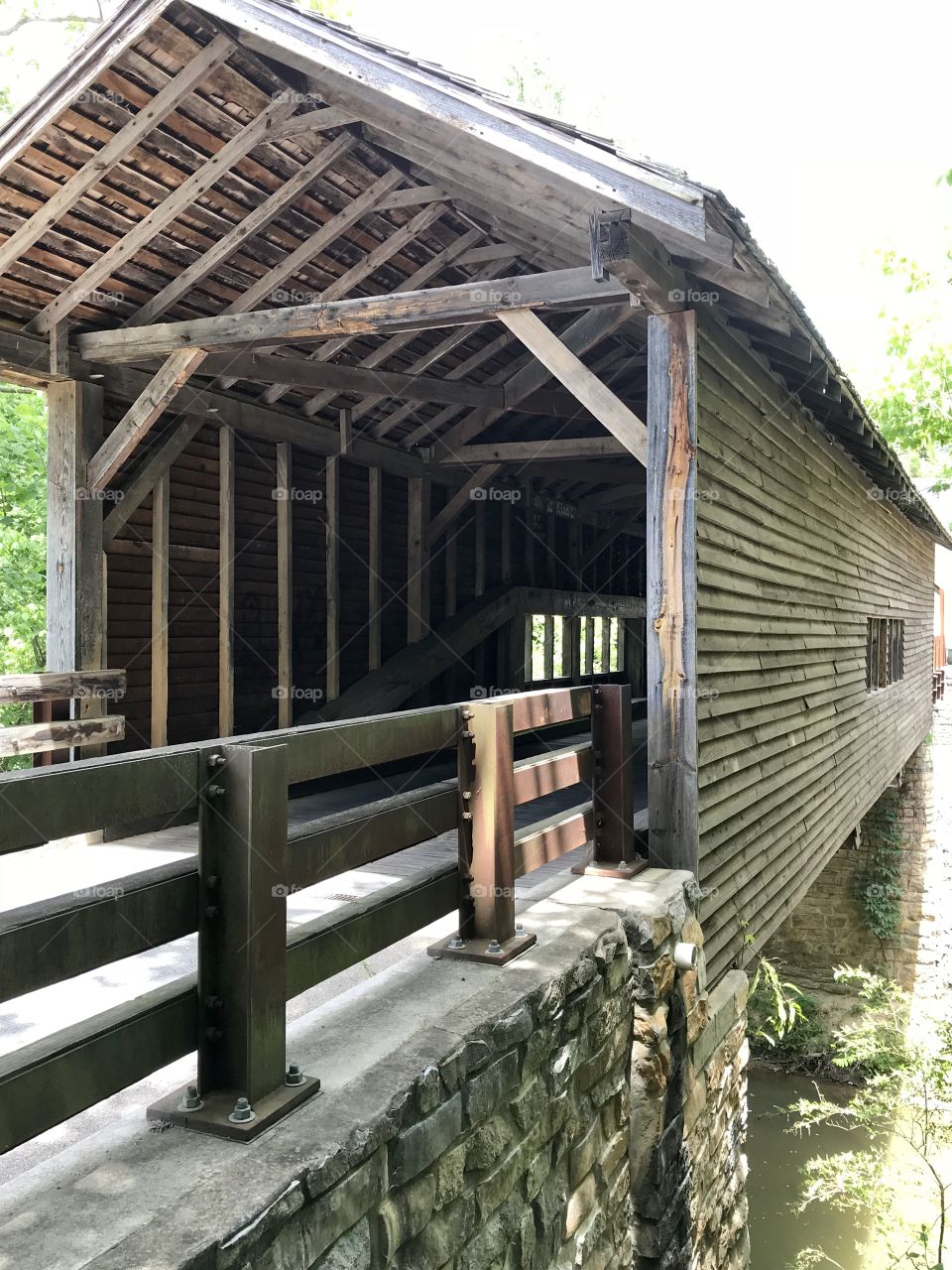 An early covered bridge that we drive though 