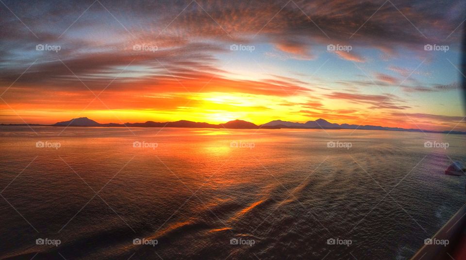 Sunset view over sea