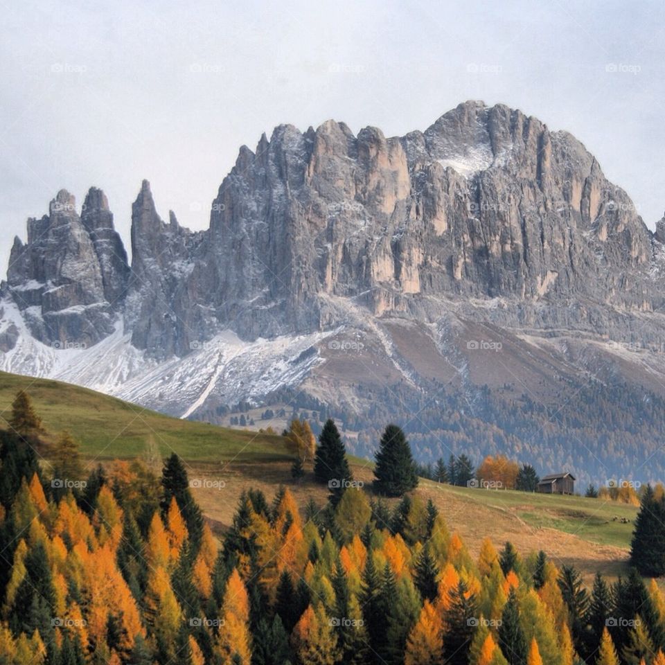 Fall in the Dolomites Mountains