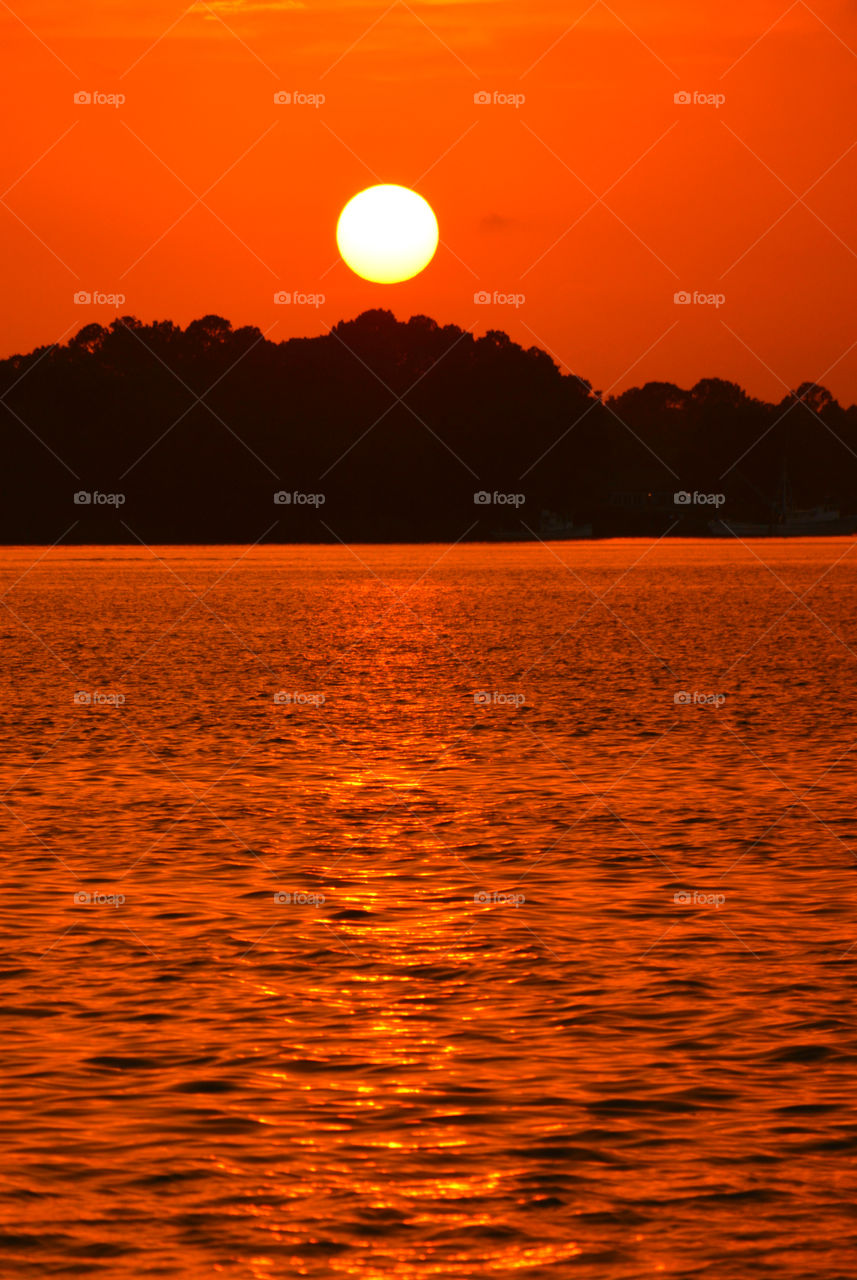 Idyllic view of lake during sunset