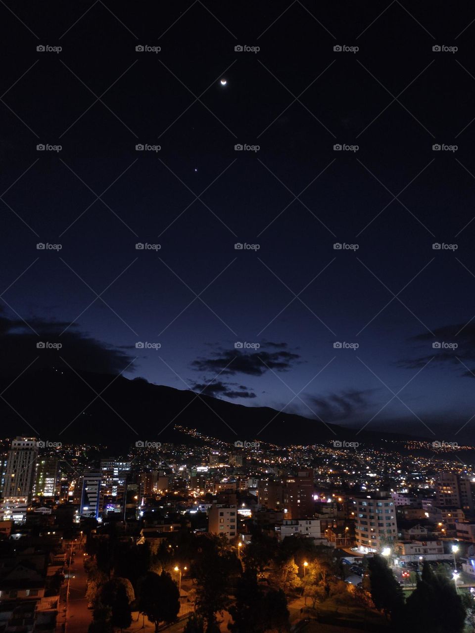 Moon and Twilight in Quito