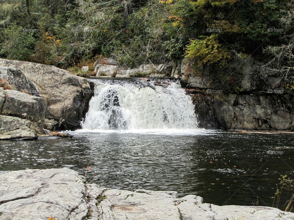Small waterfall in forest