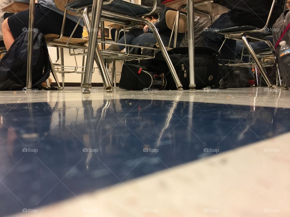 The floor of a classroom