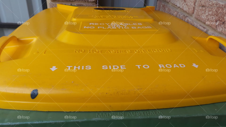 yellow bin lid