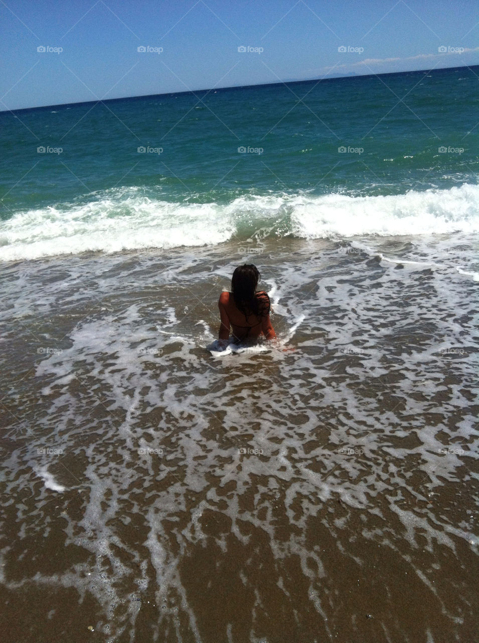 beach ocean wave thinking by sevgilimm