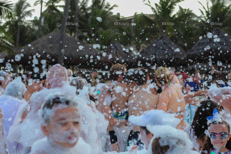 Foam party on the beach