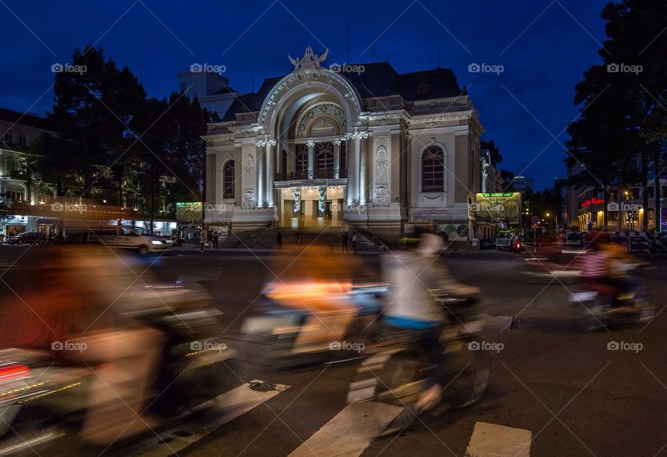 Traffic at the Saigon opera