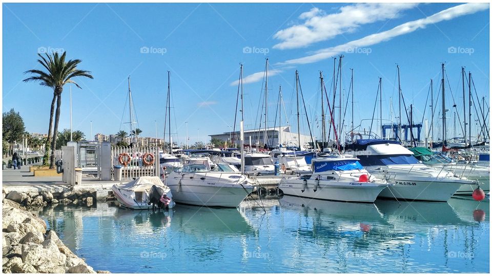 Luxury marina in Caleta de Vélez, Málaga, Spain.