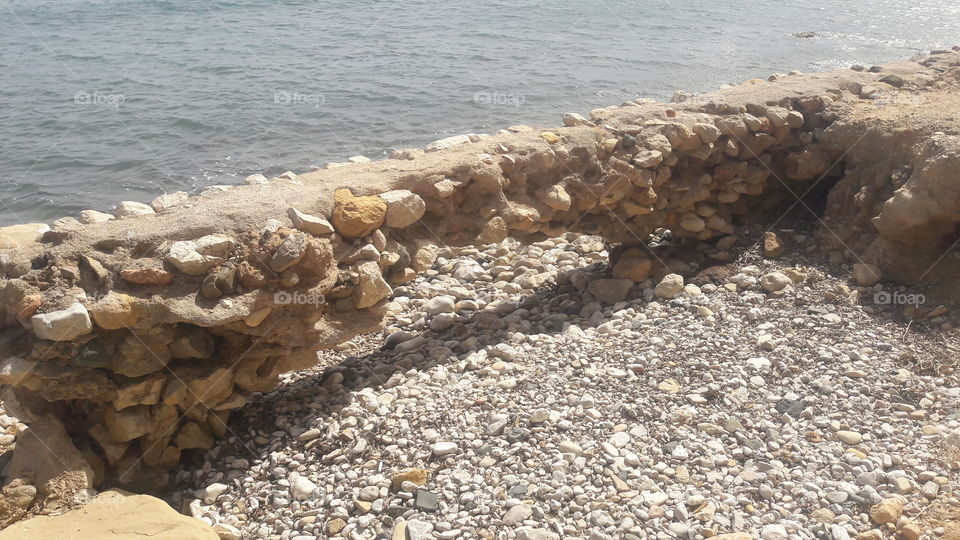 erosión. rocas. mar