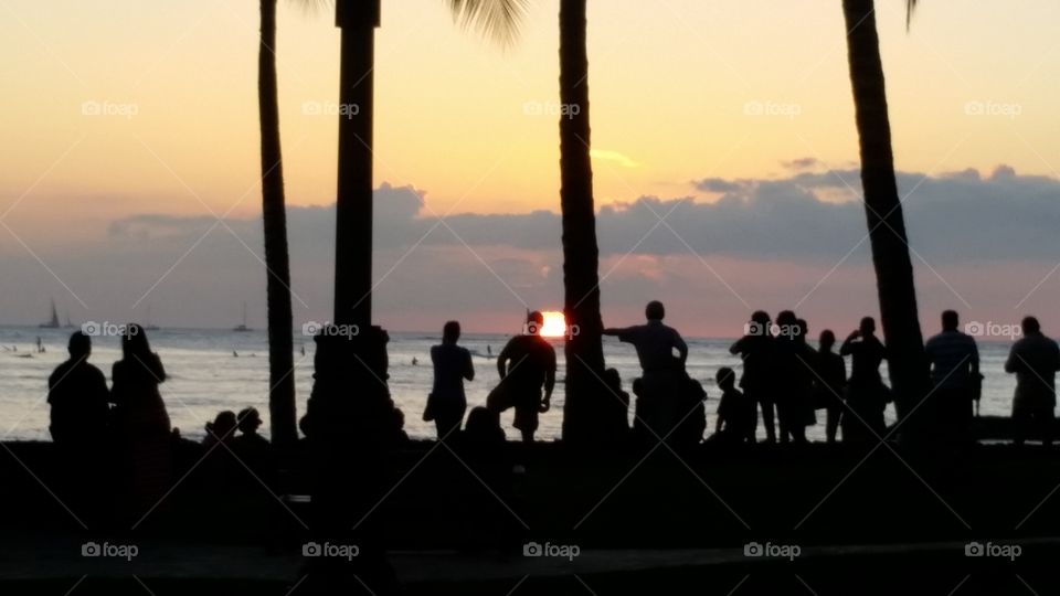 Waikiki Sunset Silouette