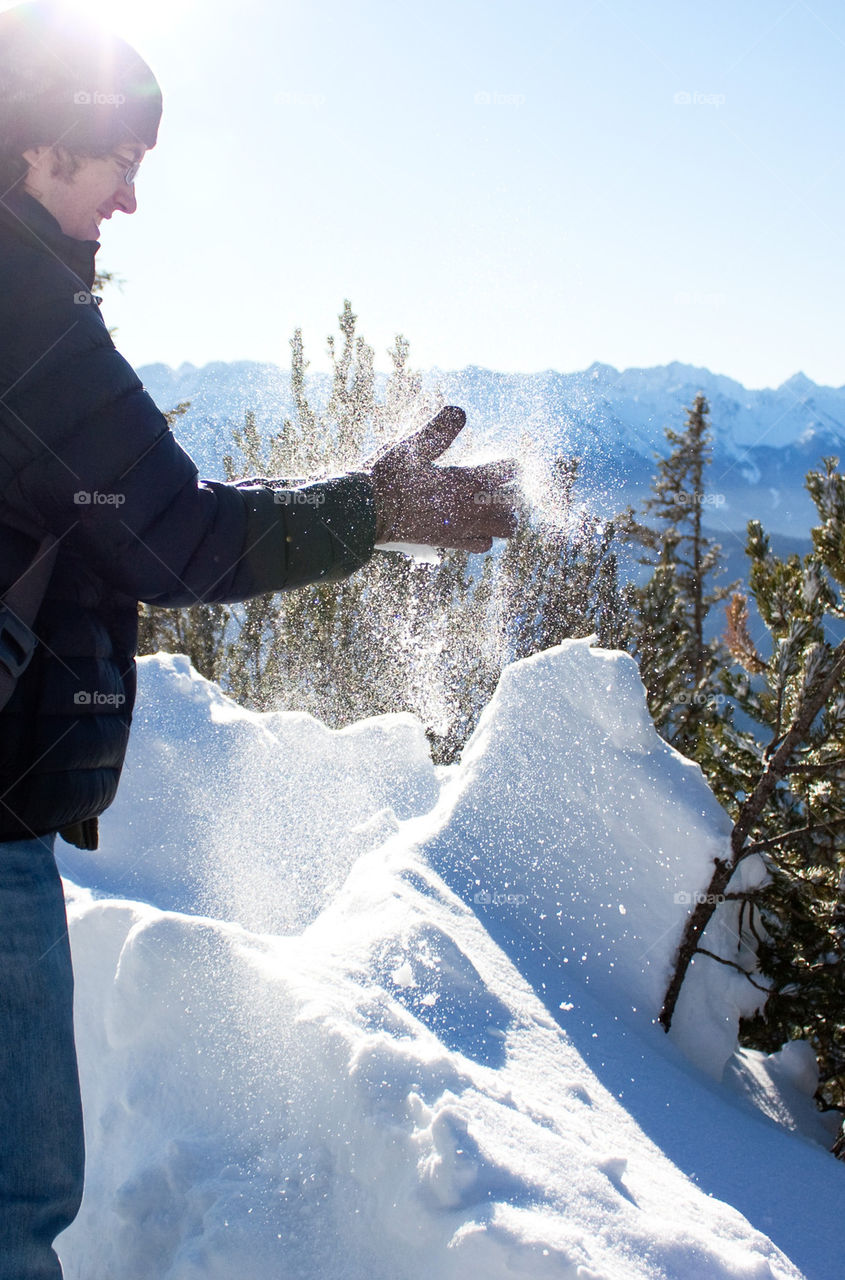 Snowflakes in the light 