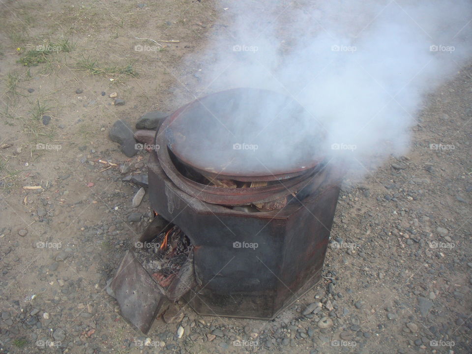 cooking in mongolian desert