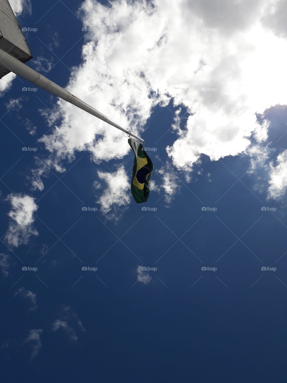 Brazilian flag in sky