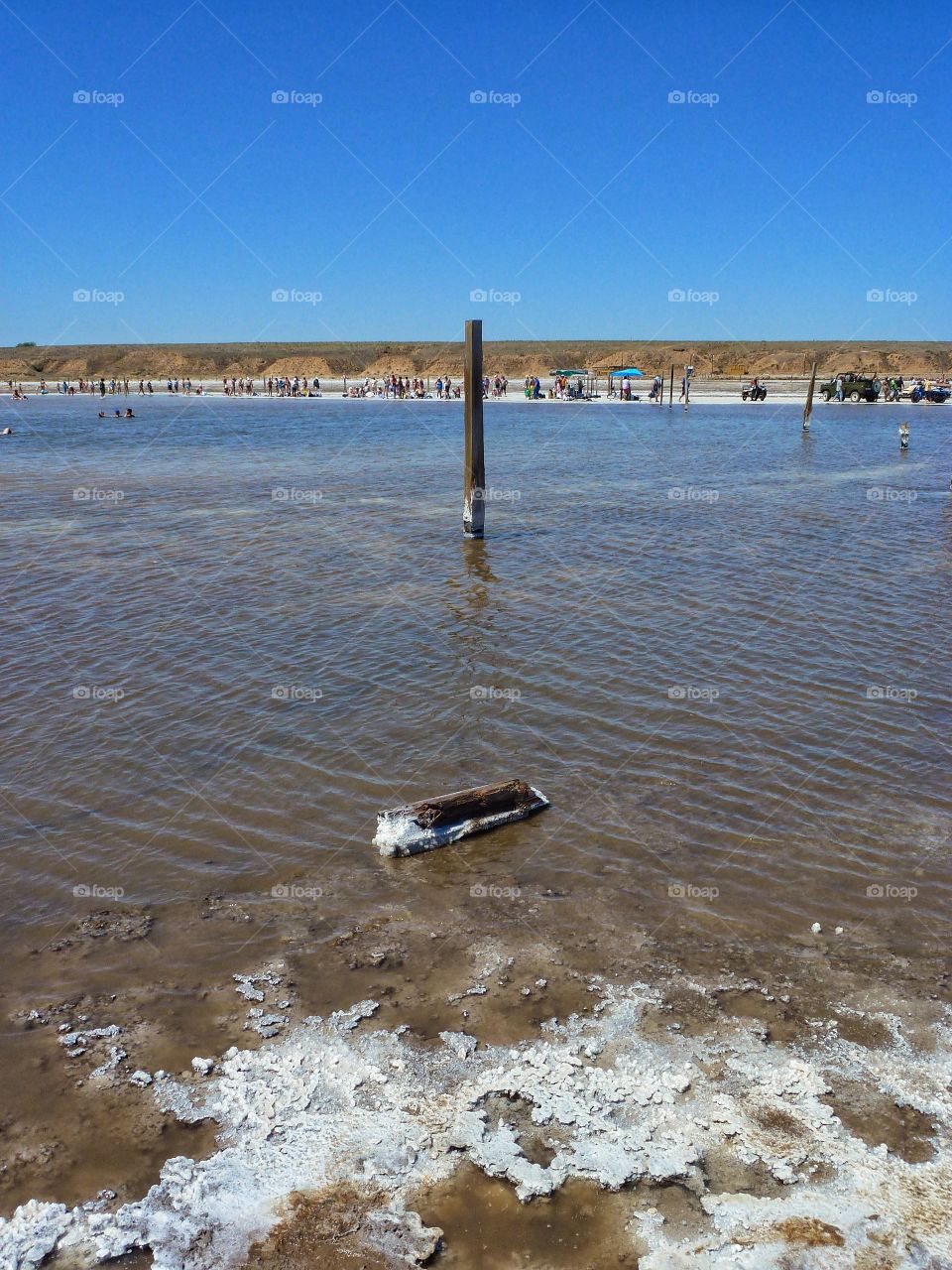 Salt Lake Baskunchak, the beach