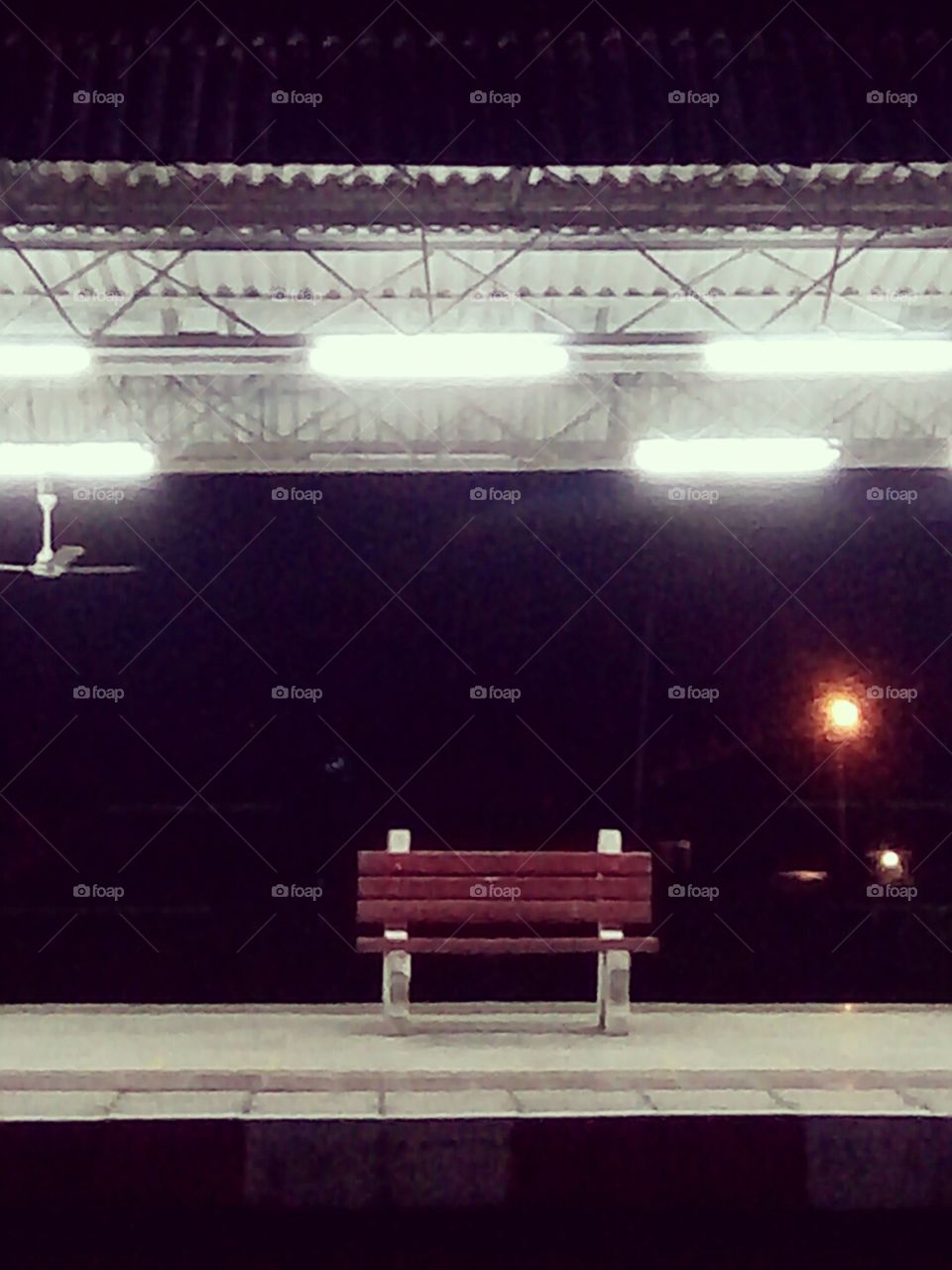 light and banch  banch with night