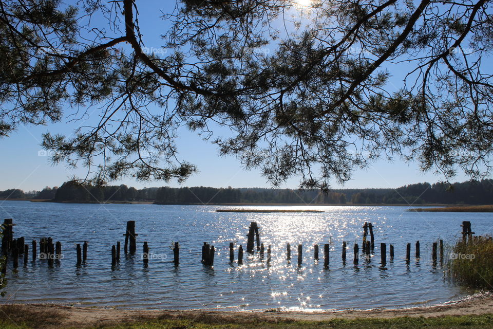 Lake light sunny sun lake warmia mazury blue