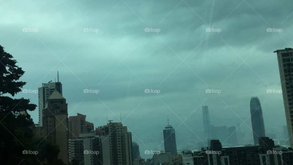 A cloudy day in Hong Kong, China at Victoria Peak. Copyright Chelsea Merkley Photography 2019