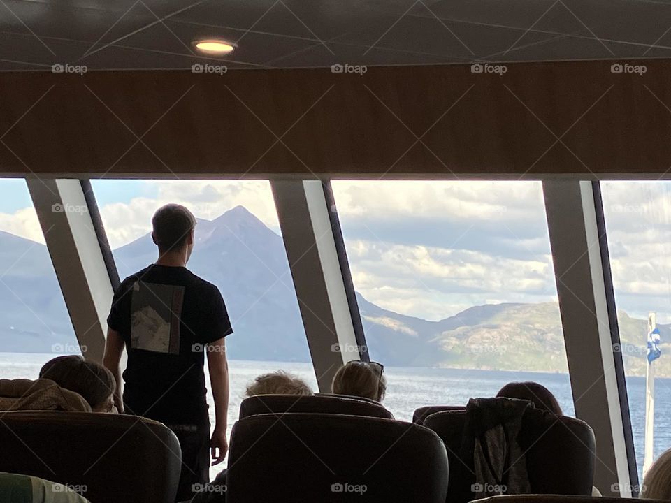 Looking out of a window on a ferry boat towards Ullapool Scotland 🏴󠁧󠁢󠁳󠁣󠁴󠁿