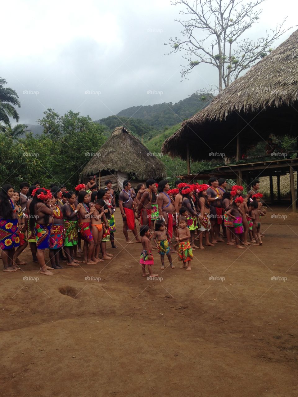 Beautiful outfits worn by native villagers in Panama 