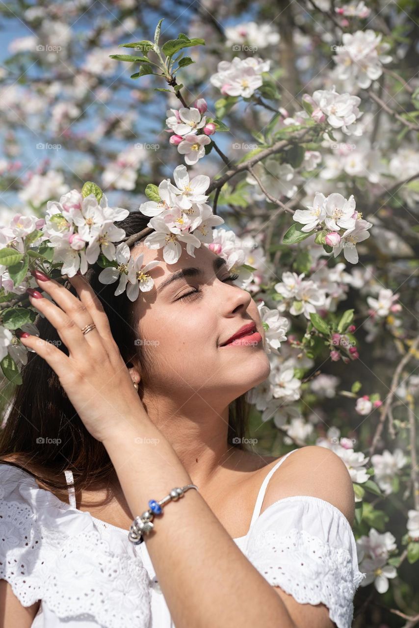 woman in spring