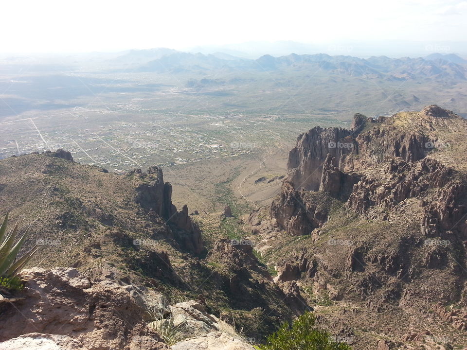 Spring Hike to Flat Iron . Raking a spring hike to the Flat Iron of the Superstition Mountains in Arizona 
