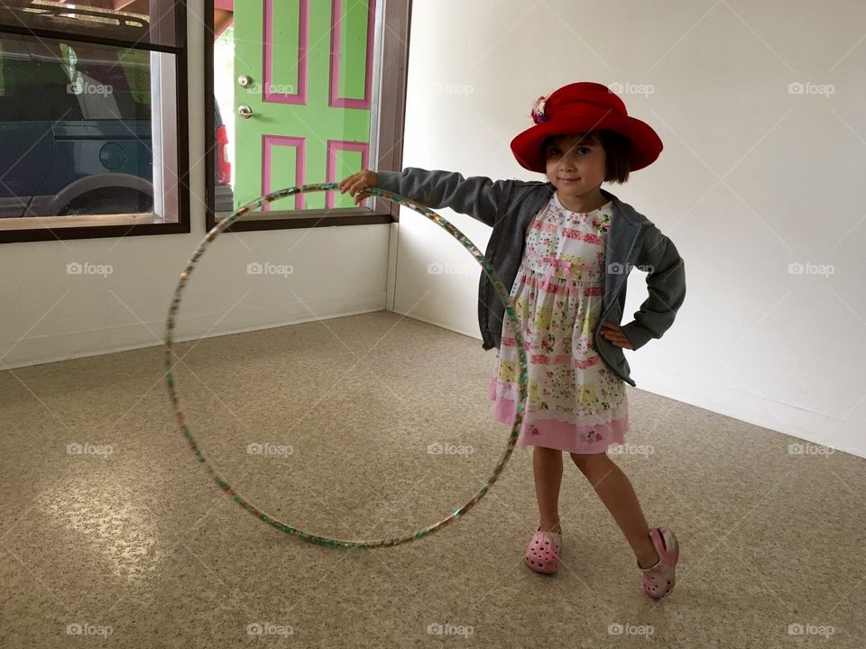 Pose with hula hoop