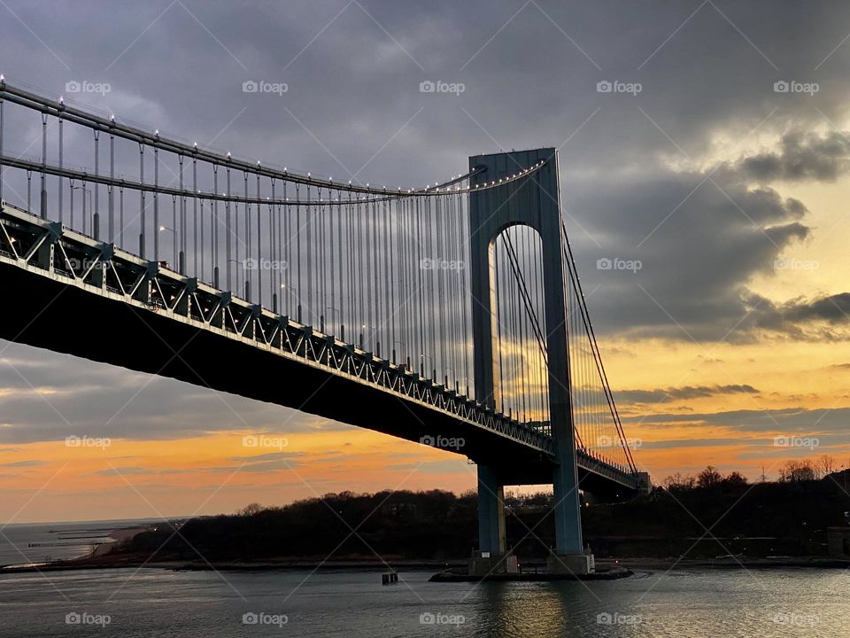 A bridge at sunset