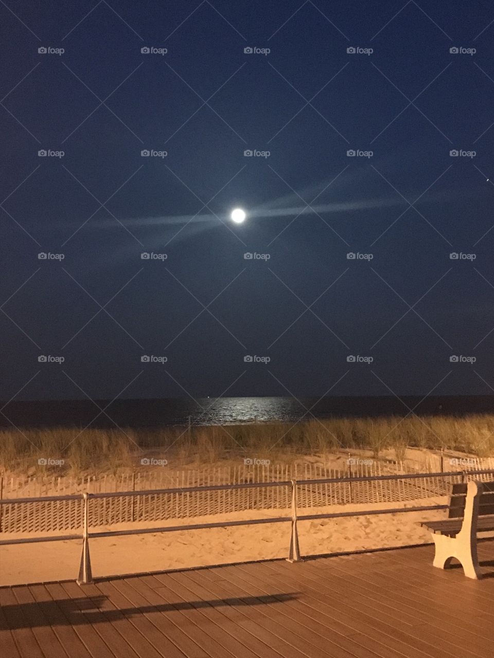 Nite Jersey Shore Ocean Grove Moon