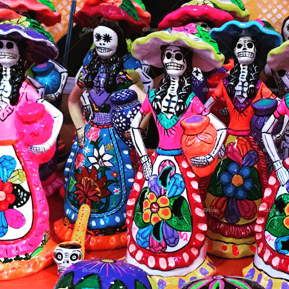 Dia de los muertos ornaments, Mexico, October 2016