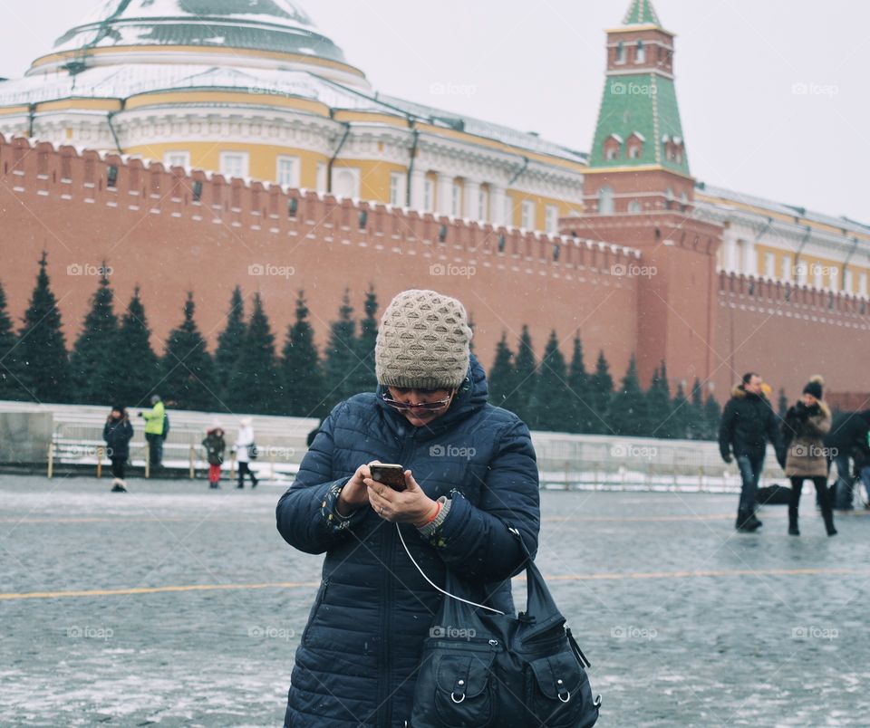 Woman using technology