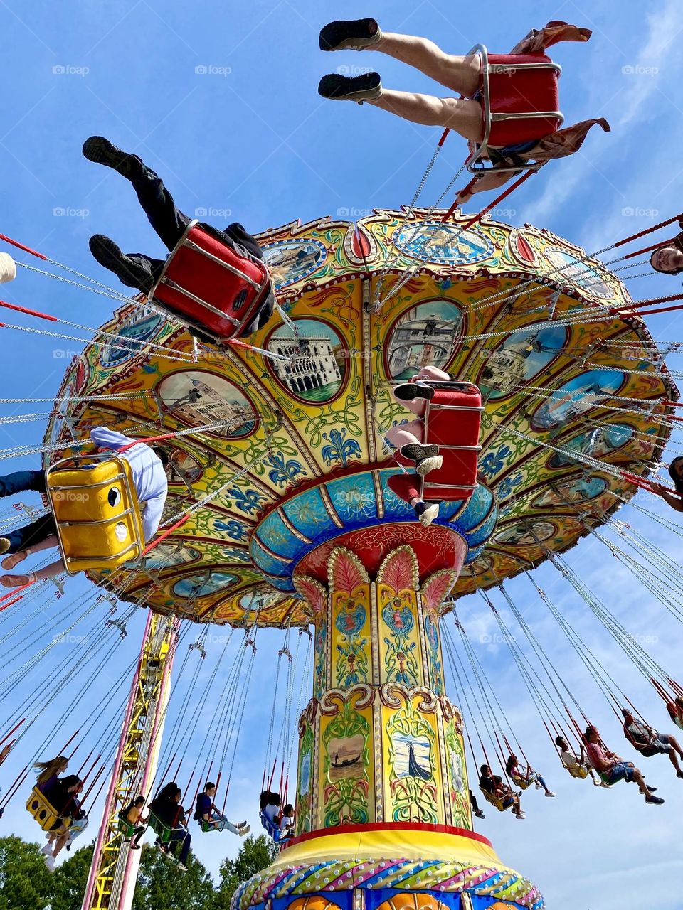 Swing ride in action at State Fair 