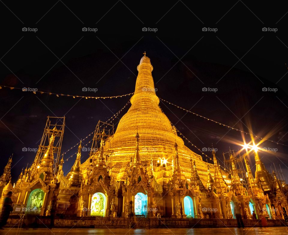 Beautiful pagoda at Rangoon Myanmar 
