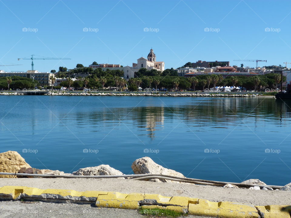 church view from cagliari port