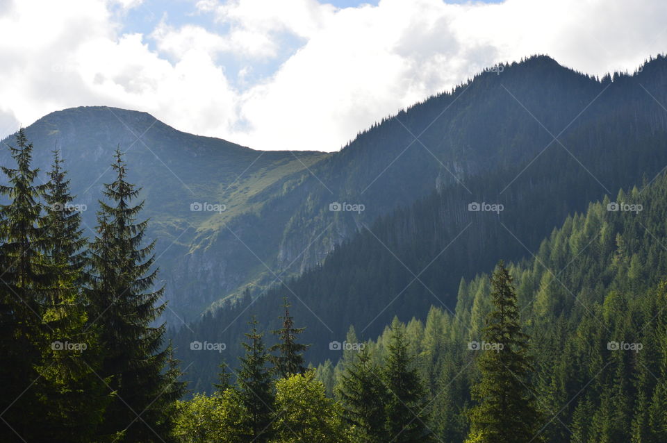 Clouds over the mountain