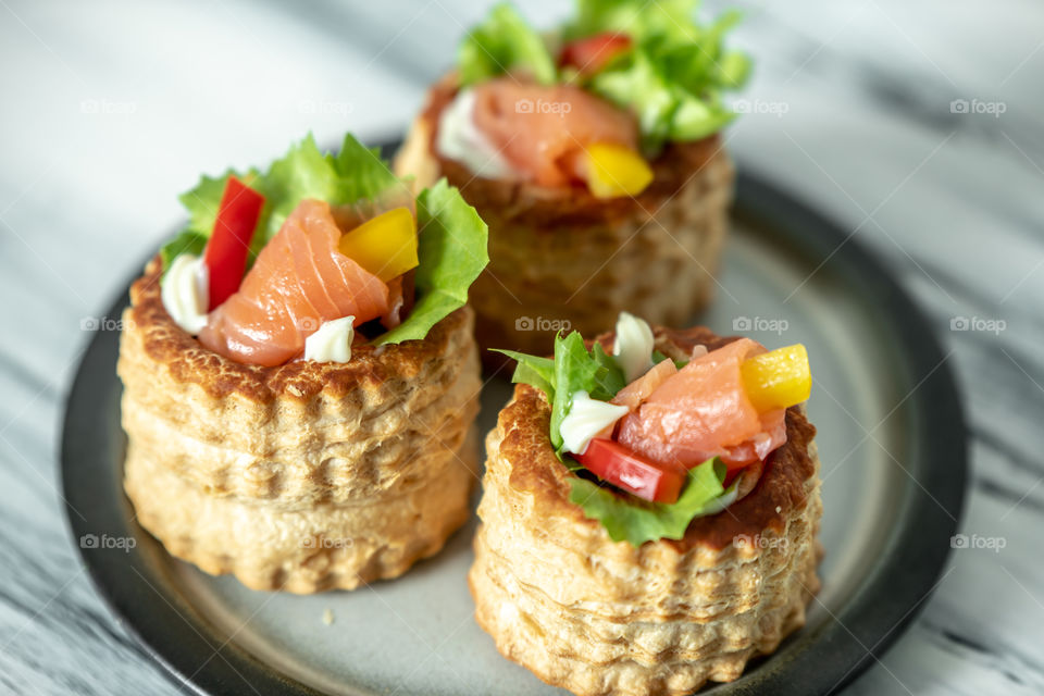 French cuisine, patties with salmon