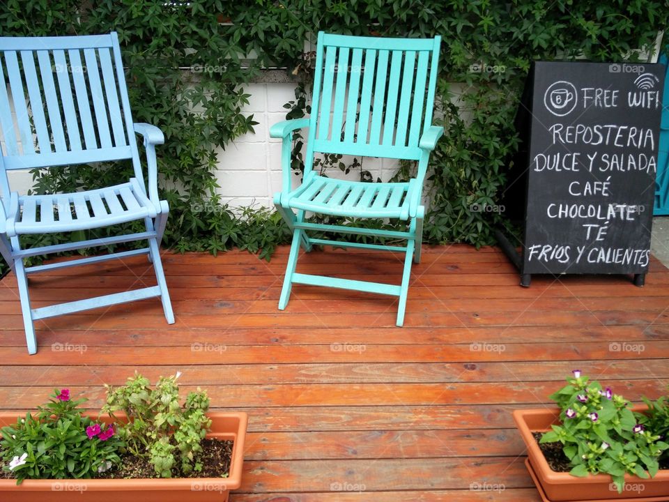 benches summer day