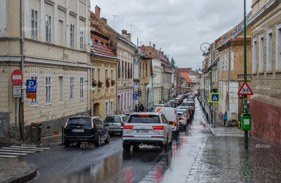 Cars in Rainy Day