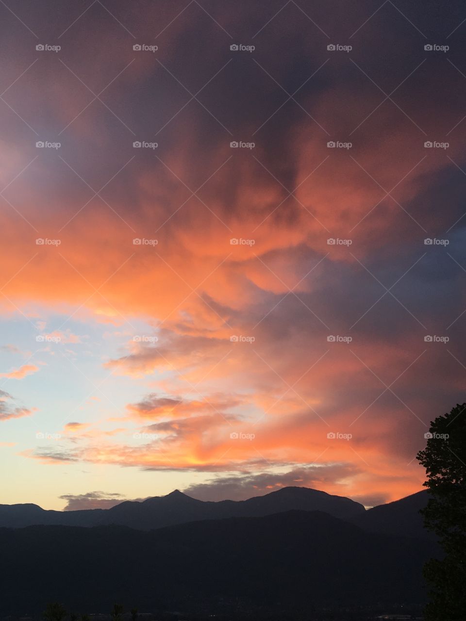 Sunset of the morning with a cloudy sky