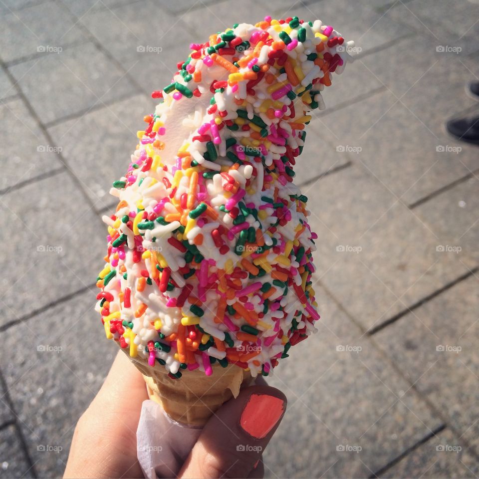 Soft serve vanilla . Ice cream truck delights in NYC 