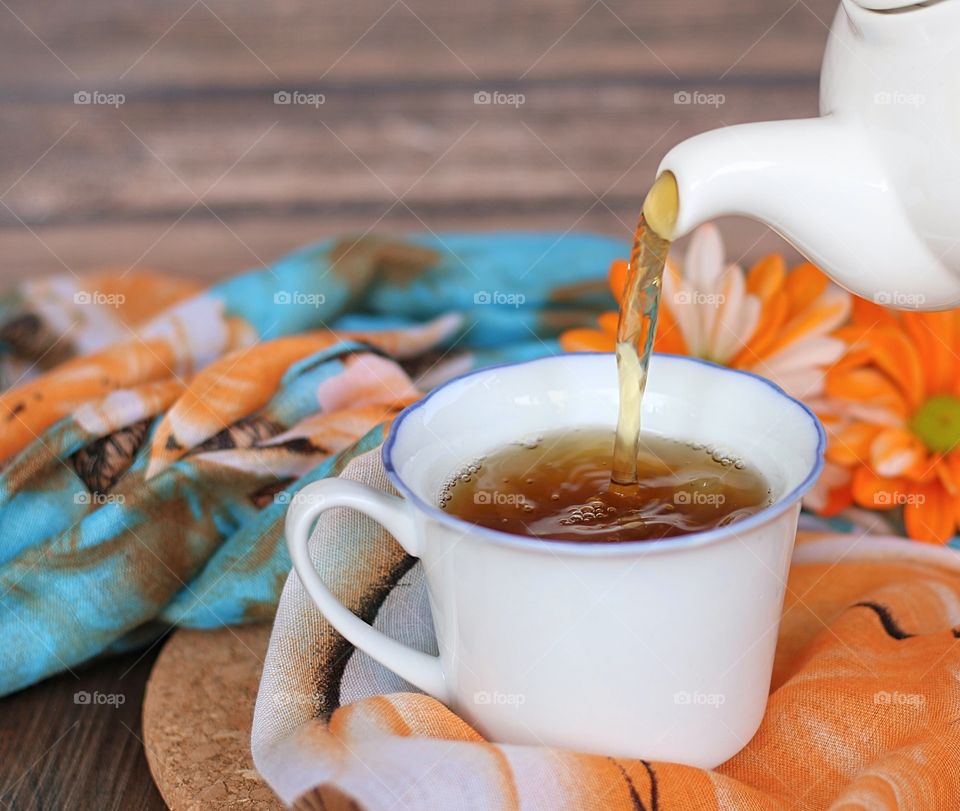 Pouring tea