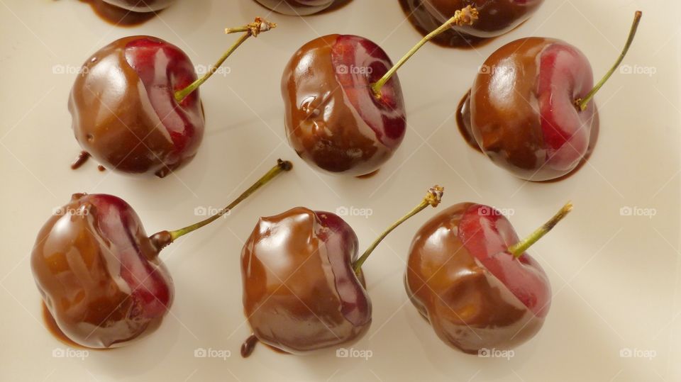 Cherries covered with chocolate