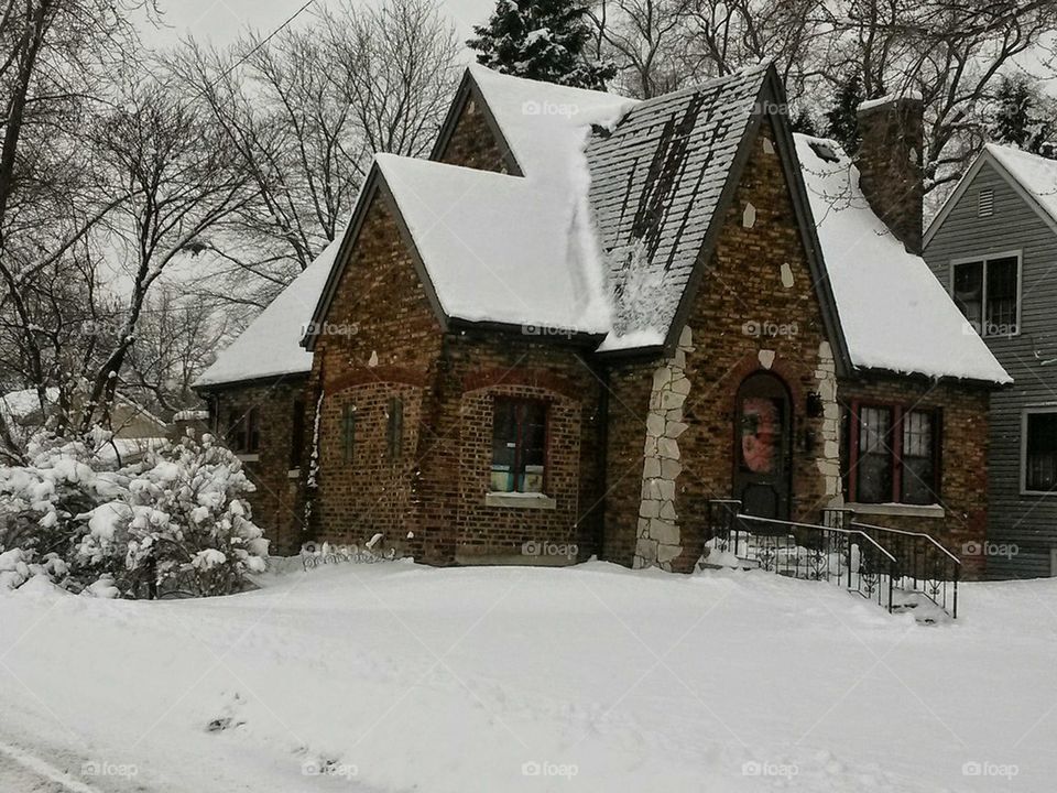 house on winter