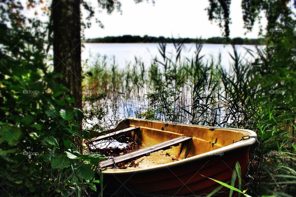 View of boat in lake