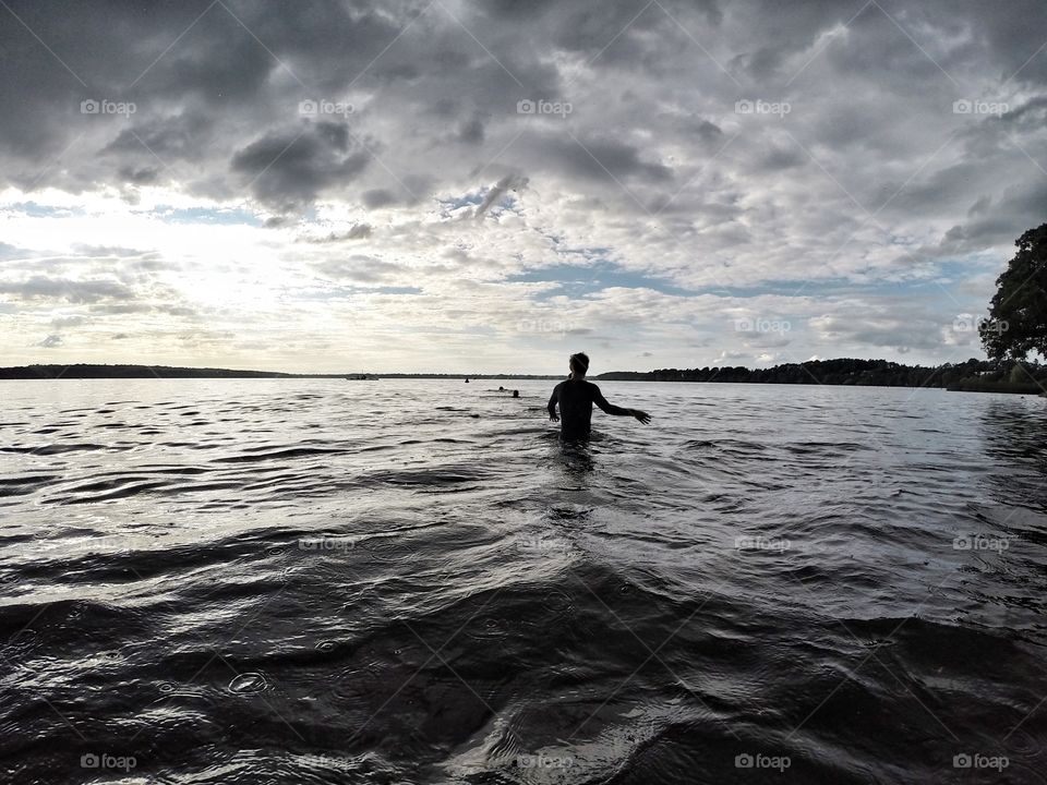Going for a swim, into the blue