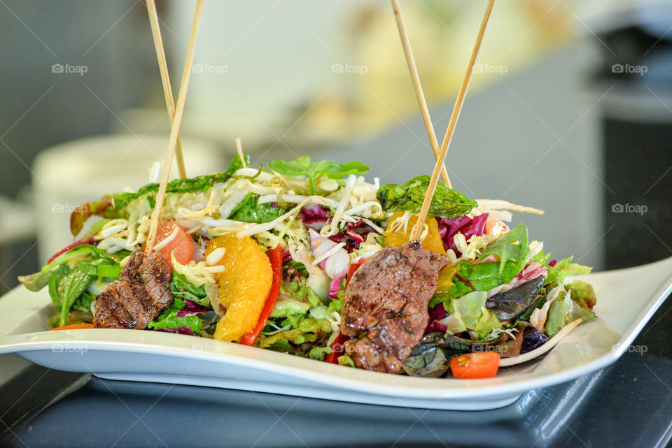 tasty beef salad , the right way to get in good mood