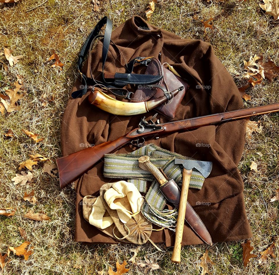 Historical Trekking, flintlock and accoutrements
